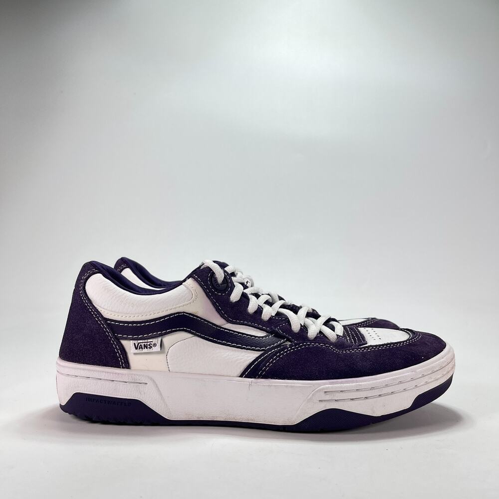 Vans Skate Rowan 2 Purple White Suede Skateboarding Shoes 721356 Men's Size 10